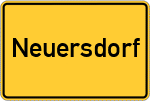 Place name sign Neuersdorf