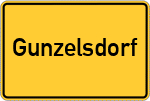 Place name sign Gunzelsdorf