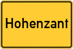 Place name sign Hohenzant, Oberpfalz
