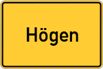 Place name sign Högen