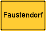 Place name sign Faustendorf