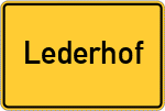 Place name sign Lederhof