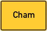 Place name sign Cham