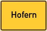 Place name sign Hofern