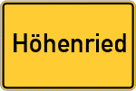 Place name sign Höhenried
