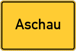 Place name sign Aschau, Oberpfalz