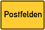 Place name sign Postfelden, Oberpfalz