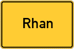 Place name sign Rhan, Oberpfalz