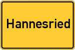 Place name sign Hannesried, Oberpfalz