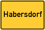 Place name sign Habersdorf