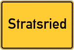 Place name sign Stratsried, Kreis Waldmünchen