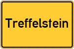 Place name sign Treffelstein