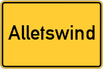 Place name sign Alletswind, Oberpfalz