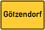 Place name sign Götzendorf, Oberpfalz