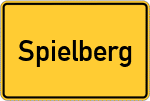 Place name sign Spielberg, Kreis Waldmünchen