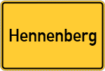 Place name sign Hennenberg, Oberpfalz