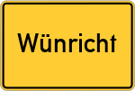 Place name sign Wünricht