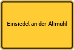 Place name sign Einsiedel an der Altmühl