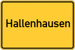 Place name sign Hallenhausen, Oberpfalz