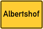 Place name sign Albertshof