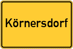 Place name sign Körnersdorf, Oberpfalz