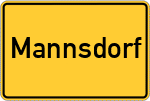 Place name sign Mannsdorf, Oberpfalz