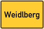 Place name sign Weidlberg, Oberpfalz