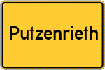 Place name sign Putzenrieth