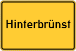 Place name sign Hinterbrünst, Oberpfalz