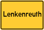 Place name sign Lenkenreuth, Oberpfalz
