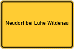 Place name sign Neudorf bei Luhe-Wildenau