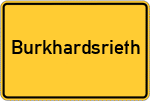 Place name sign Burkhardsrieth