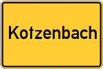 Place name sign Kotzenbach, Oberpfalz