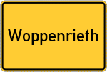 Place name sign Woppenrieth, Kreis Vohenstrauß
