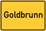 Place name sign Goldbrunn