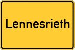 Place name sign Lennesrieth