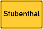 Place name sign Stubenthal, Oberpfalz