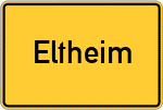 Place name sign Eltheim, Kreis Regensburg
