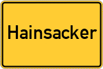 Place name sign Hainsacker