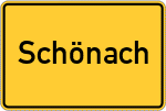 Place name sign Schönach, Oberpfalz