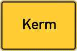 Place name sign Kerm