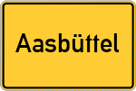 Place name sign Aasbüttel