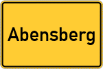 Place name sign Abensberg, Hallertau