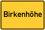 Place name sign Birkenhöhe