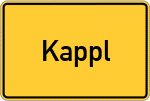 Place name sign Kappl, Kreis Burglengenfeld