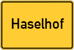 Place name sign Haselhof