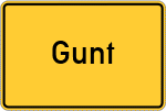 Place name sign Gunt