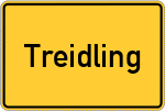 Place name sign Treidling, Oberpfalz