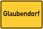 Place name sign Glaubendorf
