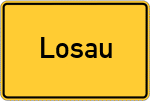 Place name sign Losau, Oberpfalz